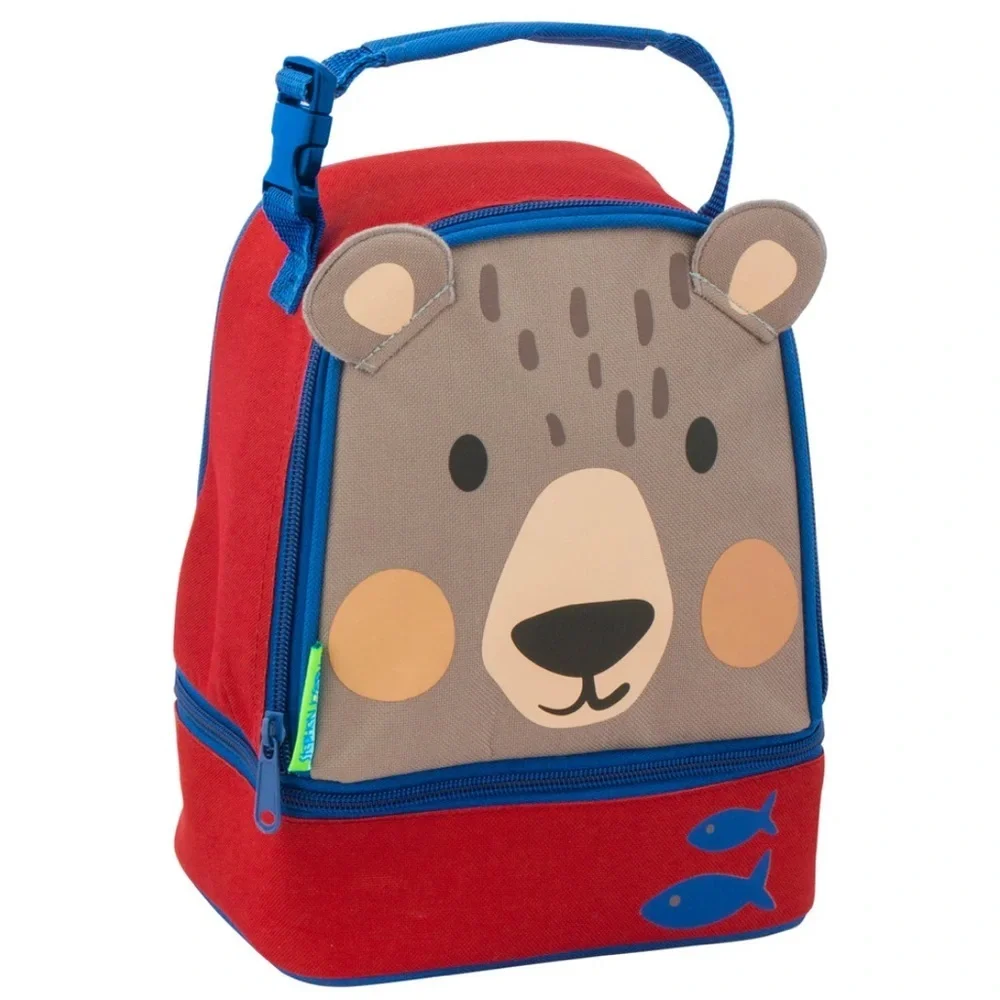 Bear Design Kids Lunch Bag - Red and Blue
